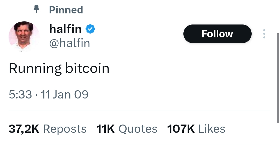 Halfin Coin: The Ultimate MEME Coin - First Bitcoin Tweet